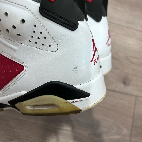 JORDAN • Men Air Jordan 6 Retro Carmine • sz 8 • Red, White, Black • - Picture 4 of 10